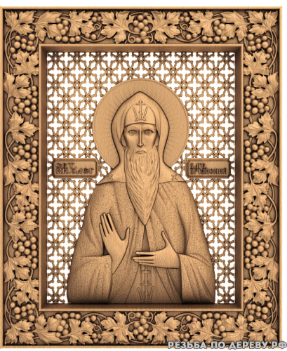 Резная икона Князь Олег Брянский из дерева